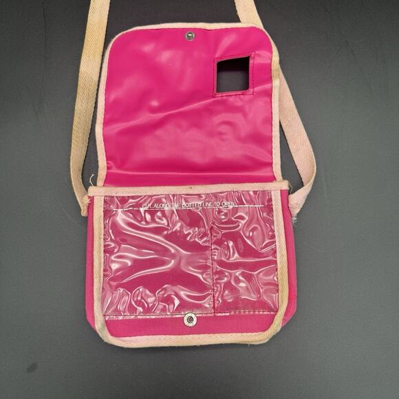 Vintage 1980s Cabbage Patch Kid Over Shoulder Kids Bag Pouch Multipocket Pink - Picture 4 of 6